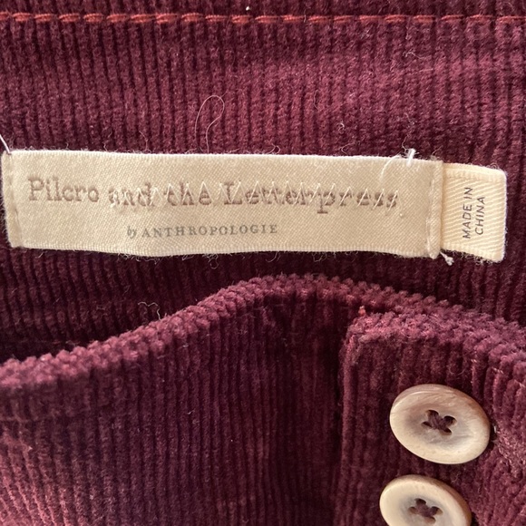 NWT Anthropologie High-Rise Pilcro Deep Wine Colored Corduroy Trousers S… - Picture 6 of 8